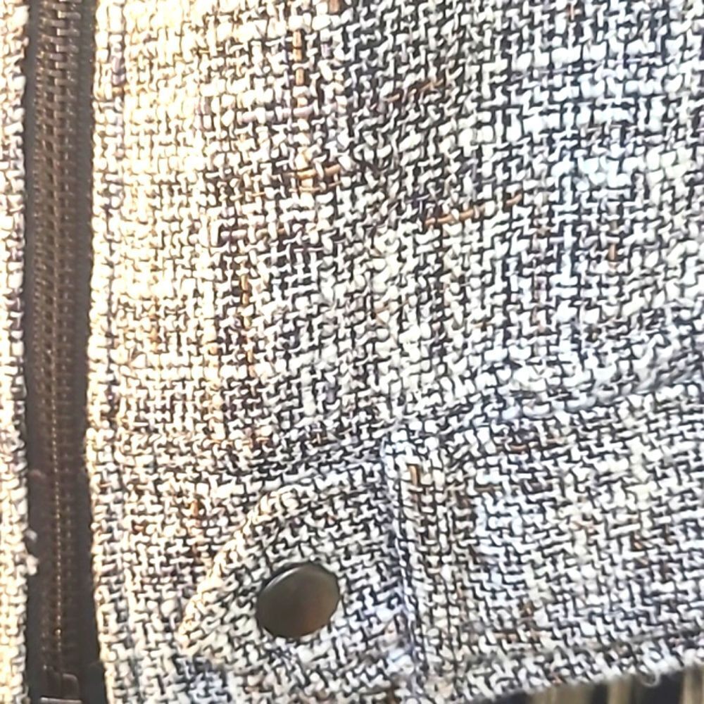 Forever 21 Black & White Tweed Vest with Exposed Black Zipper, Size Small - Picture 6 of 8